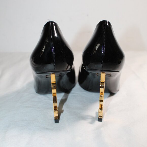 NWOB YSL Saint Laurent Opyum Logo Heel Patent Leather Pumps Heels 38.5 - Picture 8 of 9